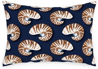 Outdoor Pillows: Nautilus - Indigo Outdoor Pillow, 14X20, Single Sided, Blue