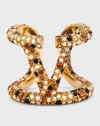 VLogo Pave Crystal Ring