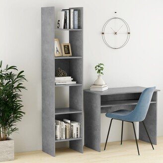 Book Cabinet Concrete Gray 15.7x13.8x70.9 Chipboard-AA