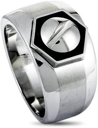 Rotonde Stainless Steel Black Epoxy Band Ring