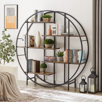 5-Tier Round Metal Plant Stand Display Stand Open Bookshelf