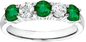 Suzy Levian 14K 1.05 Ct. Tw. Diamond & Emerald Ring