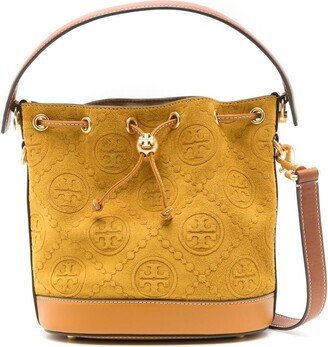 T monogram embossed bucket bag