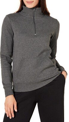 Women's Long-Sleeve Fleece Quarter-Zip Top (Available in Plus Size)-AA