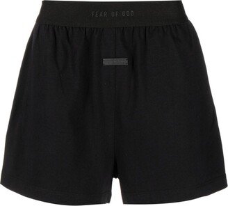 Logo-Waistband Thigh-Length Shorts