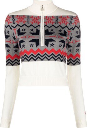 Nordic jacquard wool cardigan