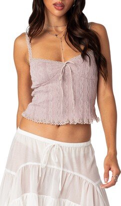 EDIKTED Lacy Crop Knit Camisole