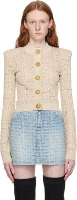 Beige Monogram Cardigan