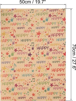 Unique Bargains Birthday Wrapping Paper Sheet, Multi Happy Birthday Patterns 20x28 Inch 6pcs - Multi Color