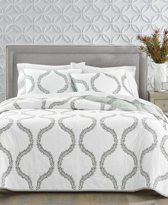 Grayson Embroidery Cotton Quilt, King, Created for Macy's