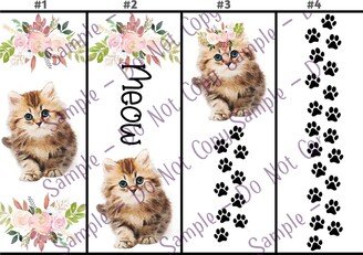 Cats Printed Pen Wraps | Clear Cast Wrap Epoxy Glitter