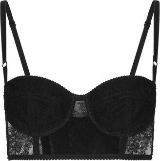 Lace balconette corset with straps