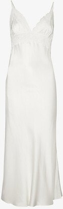 aison Essentiele Womens Optic White Girl Next Door V-neck Silk idi Dress