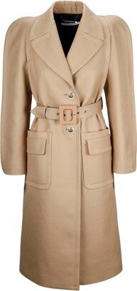 Single-Breasted Belted Coat-AL