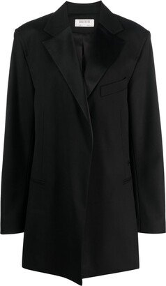 Notched-Lapels Single-Breasted Coat-AG