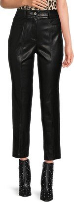 Faux Leather Straight Leg Pants-AH