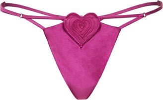 Novelty heart satin thong