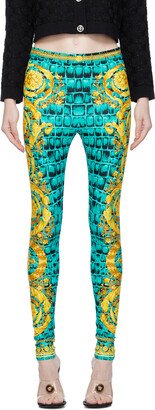 Blue Baroccodile Leggings