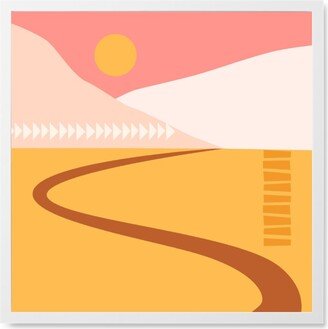 Photo Tiles: Country Road - Orange And Pink Photo Tile, White, Framed, 8X8, Orange