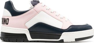 Colour-Block Low-Top Leather Sneakers