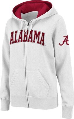 Women's White Alabama Crimson Tide Arched Name Full-Zip Hoodie