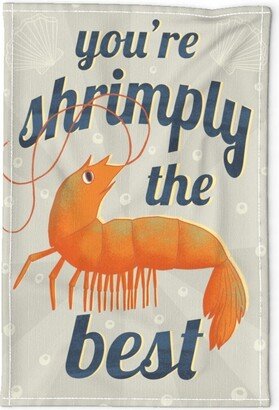 Shrimp Joke Tea Towel - Shrimply The Best By Ella Frieda Dad Jokes Prawns Fishing Cajun Chef Linen Cotton Canvas Spoonflower