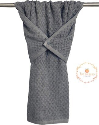 Gray Kitchen Towel, Hanging Hand Stay Put Oven/Stove Handle Gray Dish Dishwasher Towel