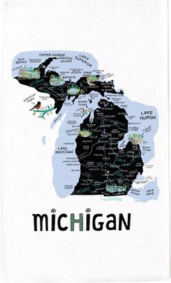 state Of Michigan Tea Towel-Unique Gift Towel