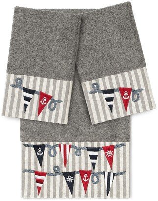 Ethan 3-Piece Embellished Towel - Dark Gray