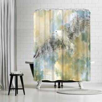 71 x 74 Shower Curtain, Digital Art Vanishing Seagull by Melanie Viola