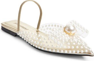 Pearling Pointed Toe Flat