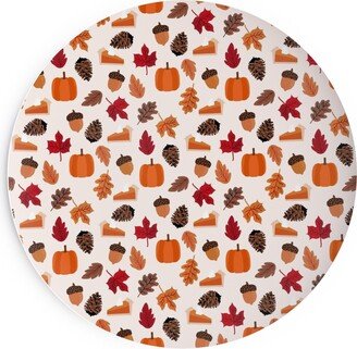 Salad Plates: Autumn Leaves And Pumpkin Pie - Multi Salad Plate, Multicolor