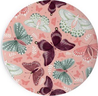 Salad Plates: Romantic Butterflies - Pink Salad Plate, Pink