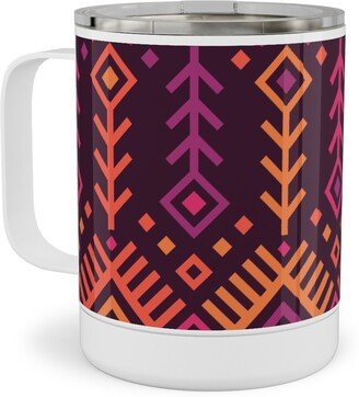 Travel Mugs: Kilim Sunset - Warm Stainless Steel Mug, 10Oz, Multicolor