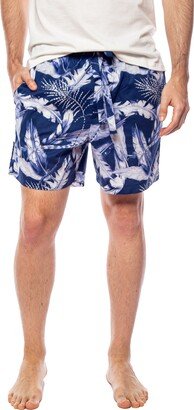 Plume Leaf Print Pajama Shorts