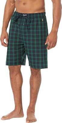 Yarn-Dye Woven Sleep Shorts (Northwest Blackwatch Plaid/Gold Bugle Pony Print) Men's Shorts