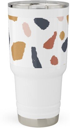 Travel Mugs: Terrazzo Tile - Neutral Travel Tumbler, 30Oz, Beige