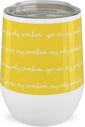 Travel Mugs: Sunshine - Yellow Stainless Steel Travel Tumbler, 12Oz, Yellow
