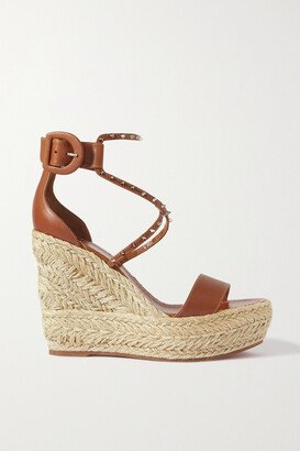 Chocazeppa 120 Studded Leather Espadrille Wedge Sandals - Brown