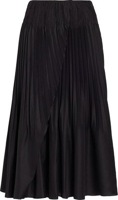 Pintuck Pleated Maxi Skirt