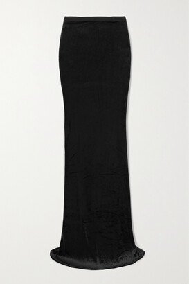 Velvet Maxi Skirt - Black-AB