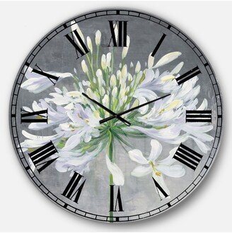 Designart Traditional Floral Oversized Metal Wall Clock - 36 x 36