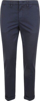 Slim Fit Plain Cropped Trousers