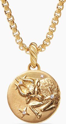 Taurus Amulet in 18K Yellow Gold with Diamonds Women's