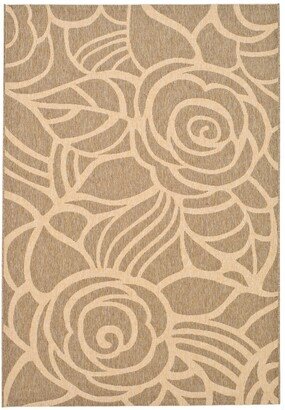 Courtyard Coffee and Sand 7'10 x 7'10 Square Outdoor Area Rug