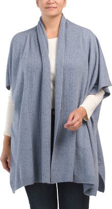 TJMAXX Cashmere Ribbed Collar Open Front Poncho