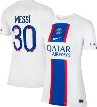 Women's Lionel Messi White Paris Saint-Germain 2022/23 Third Breathe Stadium Replica Player Jersey