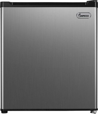 Impecca 1.7 Cu. Ft. Single Door Mini Refrigerator with Reversible Door, Stainless Steel