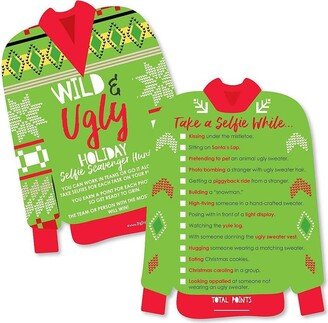 Big Dot Of Happiness Wild & Ugly Sweater Party - Selfie Scavenger Hunt Christmas Party Game - 12 Ct