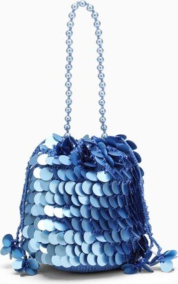 Blue sequin mini bag
